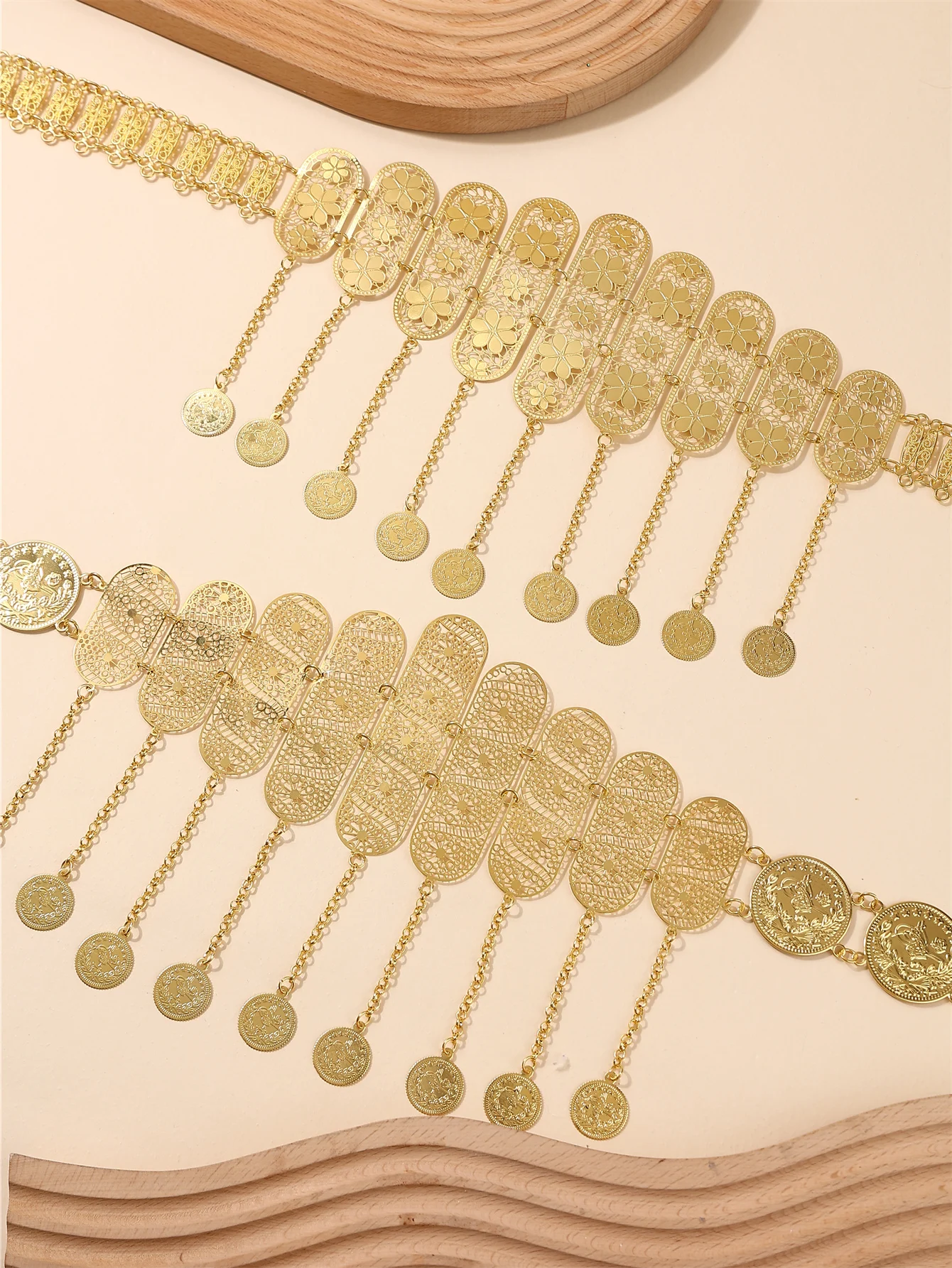 جوفاء منحوتة نمط المرأة رداء الخصر سلسلة فاخرة خمر نمط لمهرجان حفل زفاف الزفاف #1