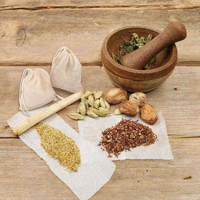 150 Pieces Drawstring Cotton Bags Muslin Bags,Tea Brew Bags (4 X 3 Inches)