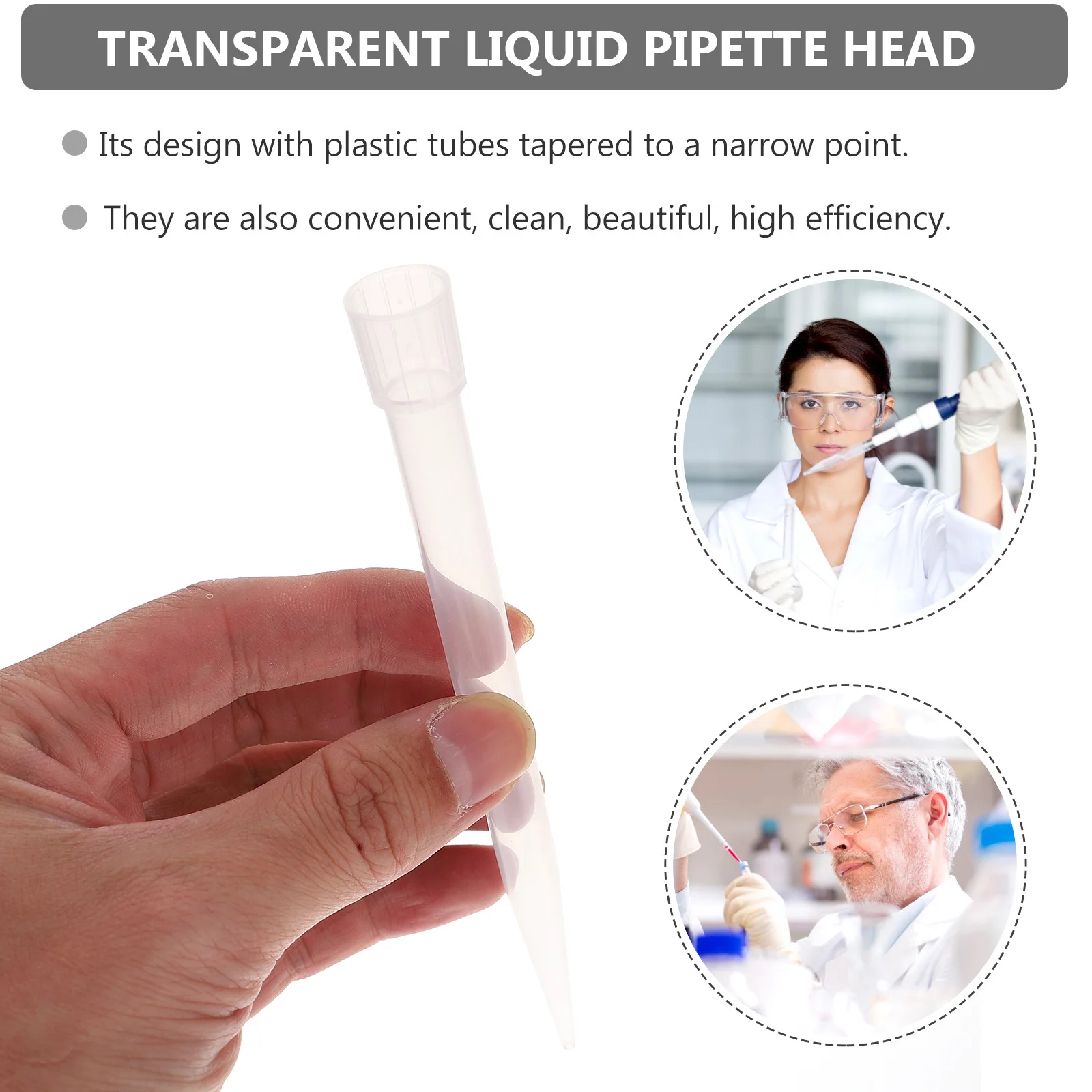 

300 Pcs Pipette Tips Pipettor Disposable Transfer Pp Lab Single Channel Pipettors Pipetter