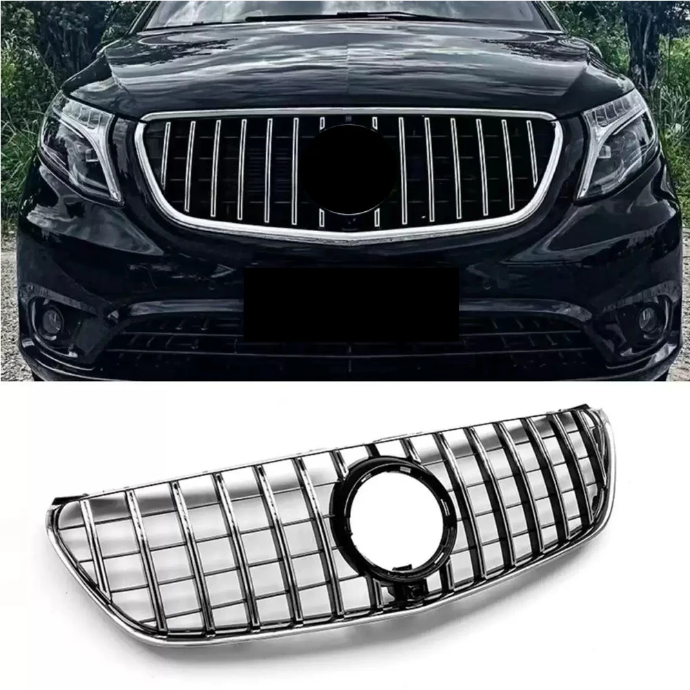 

Upgrade Front Inlet Bumper Grille Racing Grill GT Diamond Facelift For Mercedes W447 Benz V Class 2015 2016 2017 2018 2019 2020