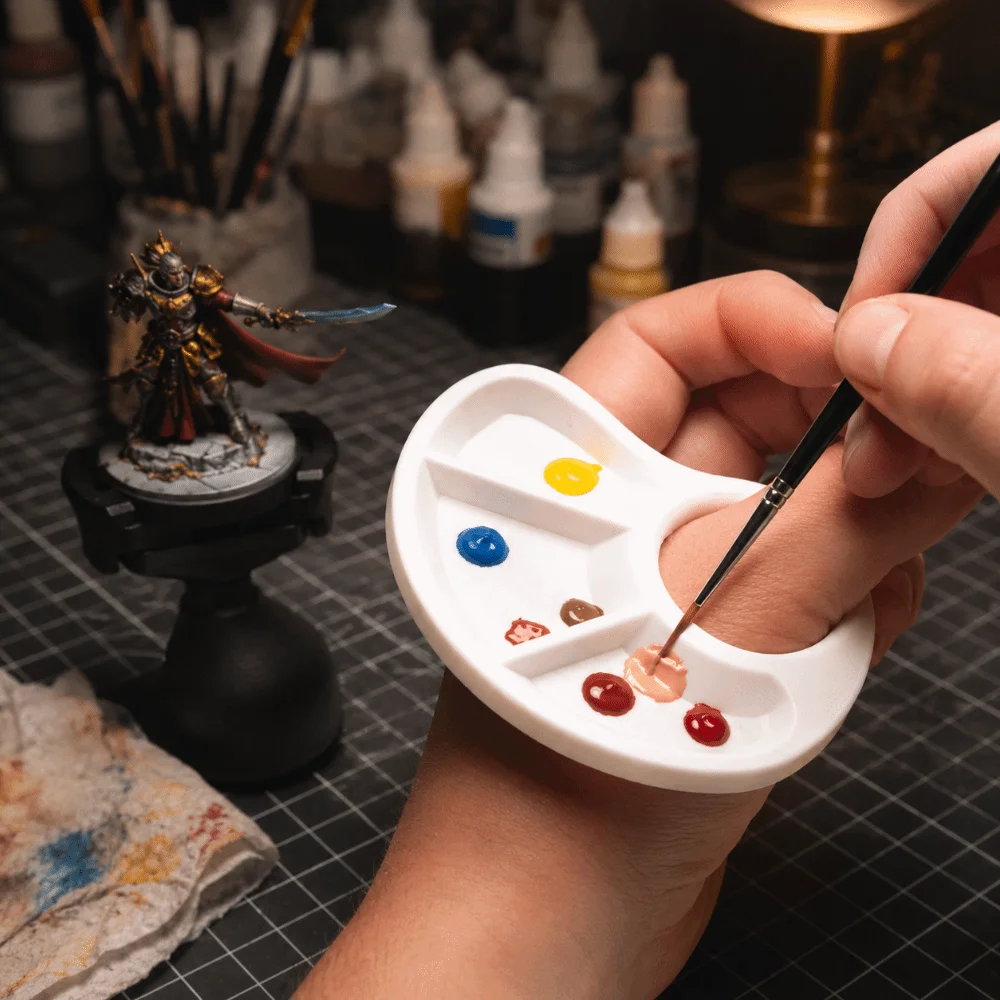 Universal 3D Printed Thumb Paint Palette Lightweight Easy Clean Paint Tray Portable Art Palette Drawing