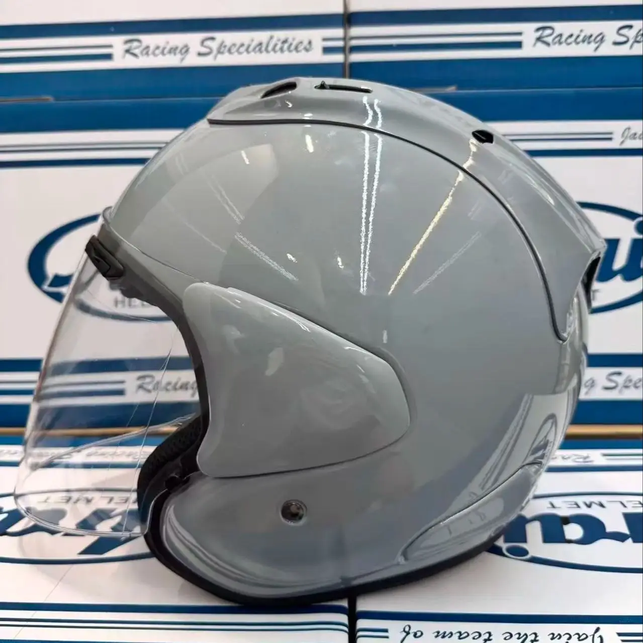 

Шлем с открытым лицом VZ RAM 4, глянцевый серый шлем 3/4, внедорожный гоночный мотоциклетный шлем для мотокросса