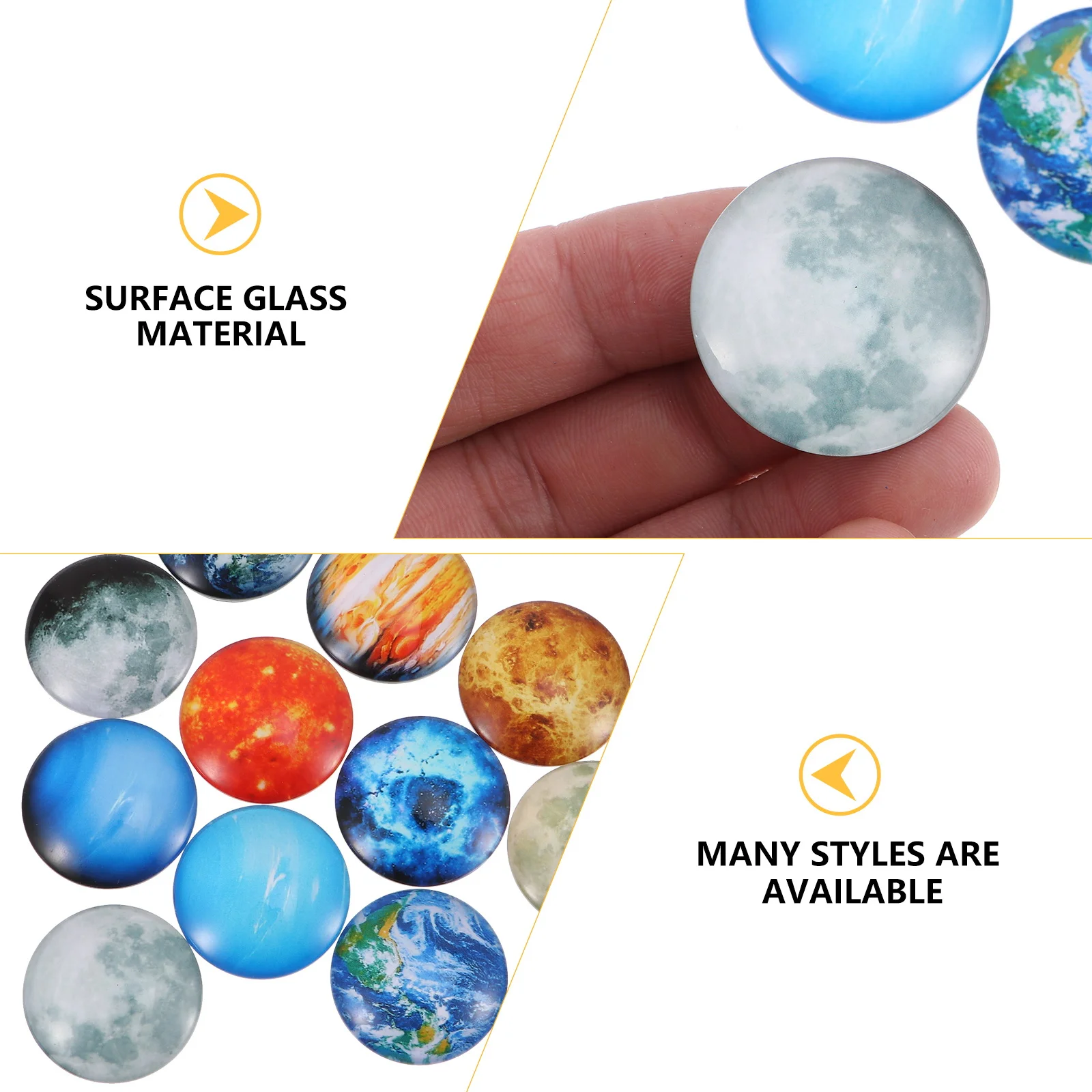 12 قطعة ديكور البلاط المغناطيسي كوكب الزجاج المغناطيس ملصق نظام تصميم الثلاجة ملصق مائي للمستندات صور الثلاجة