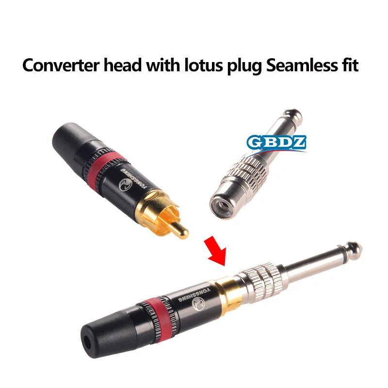 Audio TS 6,5 6,35mm Stecker auf Phono RCA Buchse Kopfhörer Verstärker Audio Adapter Mikrofon 6,3 Zu RCA Konverter – Detail 5
