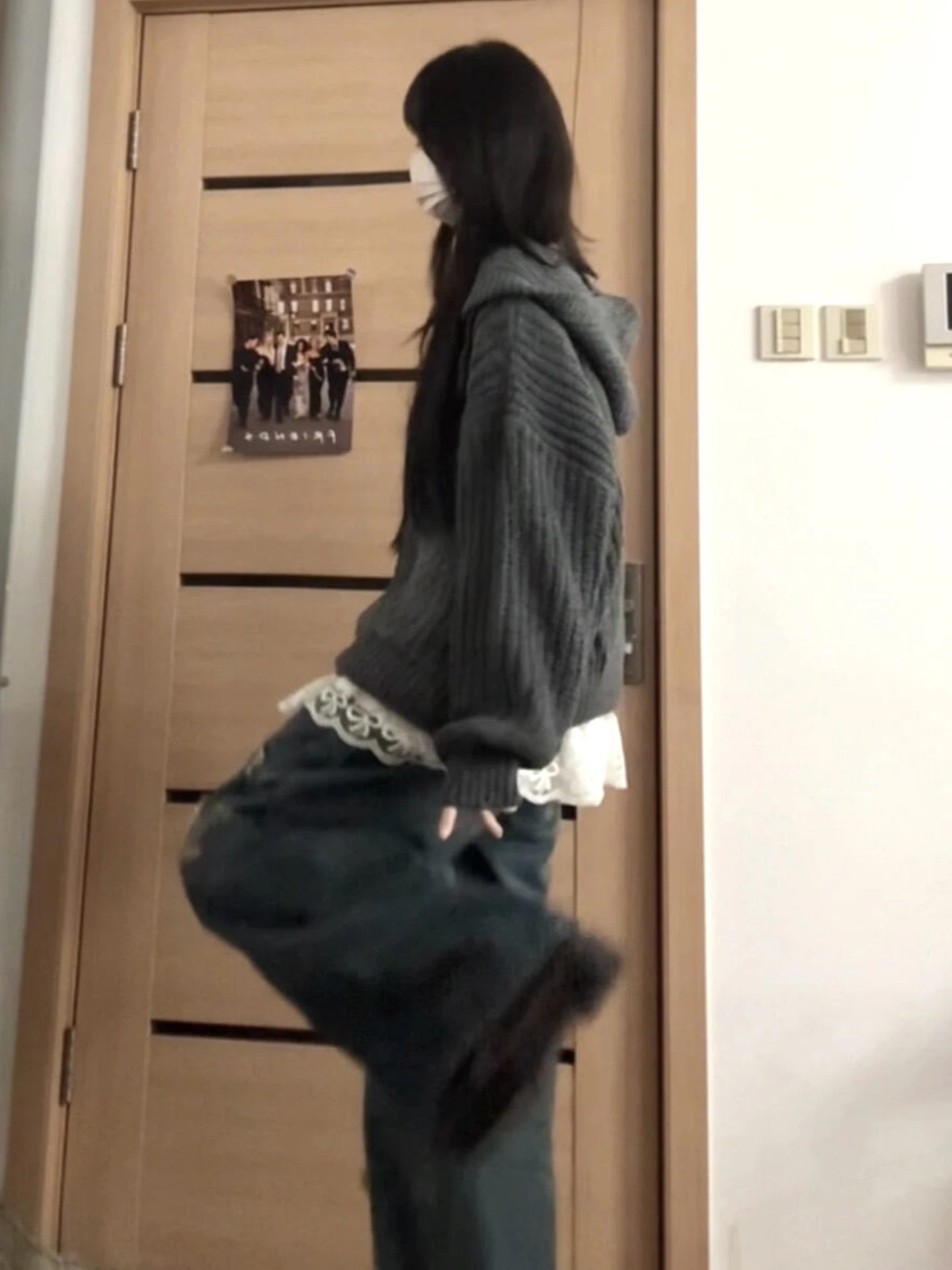 

Korean Sle Lazy High-End Hooded Sweater Jaet Women's Thiened Loose Knitted Top Early Spring New Arrival Casual Wear