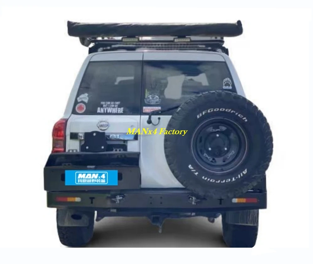 

TOP MANx4 Off-Road Steel Bumper Rear Bumper for Patrol Y61 2005+ GU
