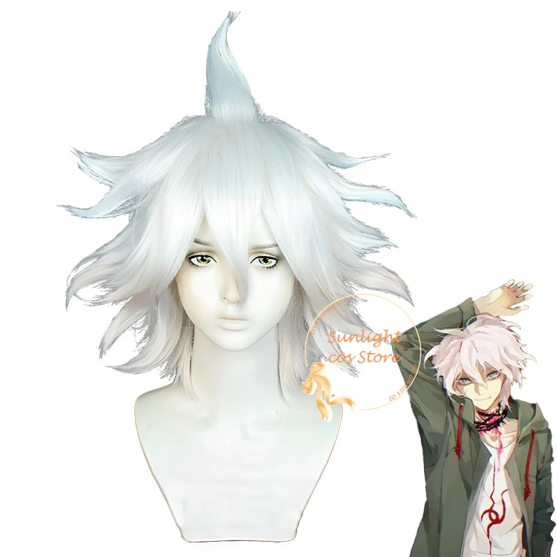 

Парик для косплея Nagito Komaeda Nagito из аниме, короткие термостойкие синтетические волосы, с пышной шапочкой, белого, оранжевого, розового цветов