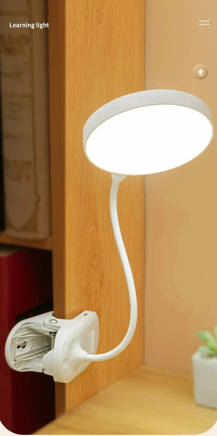 Led Table Lamp USB Rechargeable Night Light With Folding Clamp Study Stand Read Lamp Touch 3 Modes Dimming Eye Protection Light