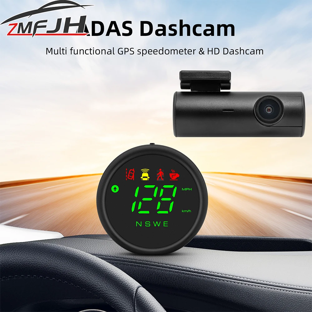 

Car HD Dashcam GPS Speedometer Head Up Display With Alarm Function Compass GPS Speed Meter Gauge Car Electronics Accessories