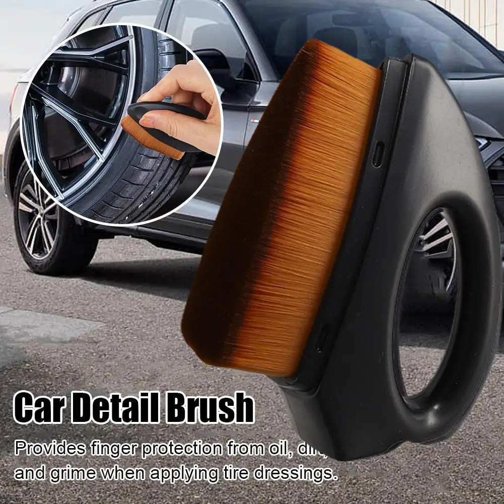 Car Tire/Tyre Shine Applicator Ultra Fine Synthetic Fiber Car Tire Detailing Brush Ergonomic Handle Auto Wash Tire Cleaner New