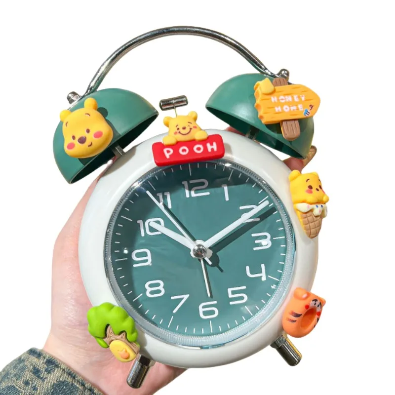 Stitch Hello Kitty Creative Personality Lazy Alarm Clock Silent Movement Soft Night Light Bedroom Desktop Student Alarm Clock