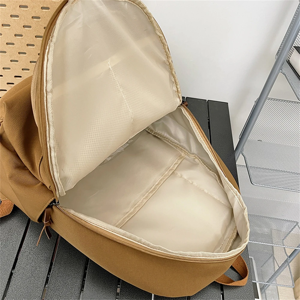 Solid Colour High-capacity Woman Backpack Schoolbag for Teenage Girls Boys Female Fashion Bag Student Lady Book Pack Bolso Mujer