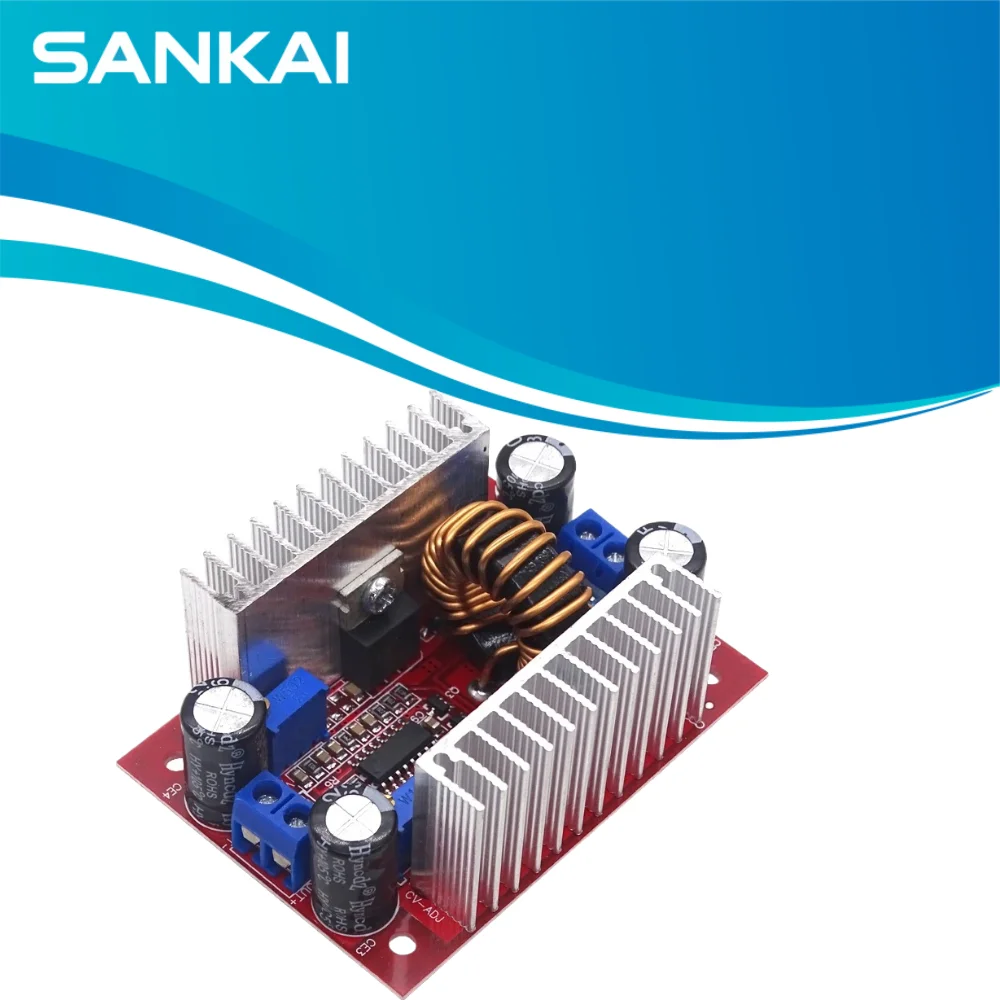 15A 400W Step-Up Boost Module 8.5-50V to 10-60V, Constant Current Voltage Power Supply for LED/Solar