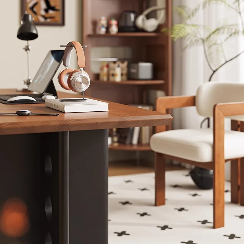 Bedroom solid wood desk small apartment retro home computer table simple writing desk