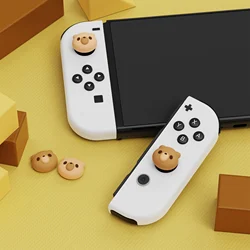 PlayVital Joystick Caps for Nintendo Switch/Switch Lite/Switch OLED Joycon, Lovely Thumb Grips - Cozy Bear & Melon Sweeties Duo