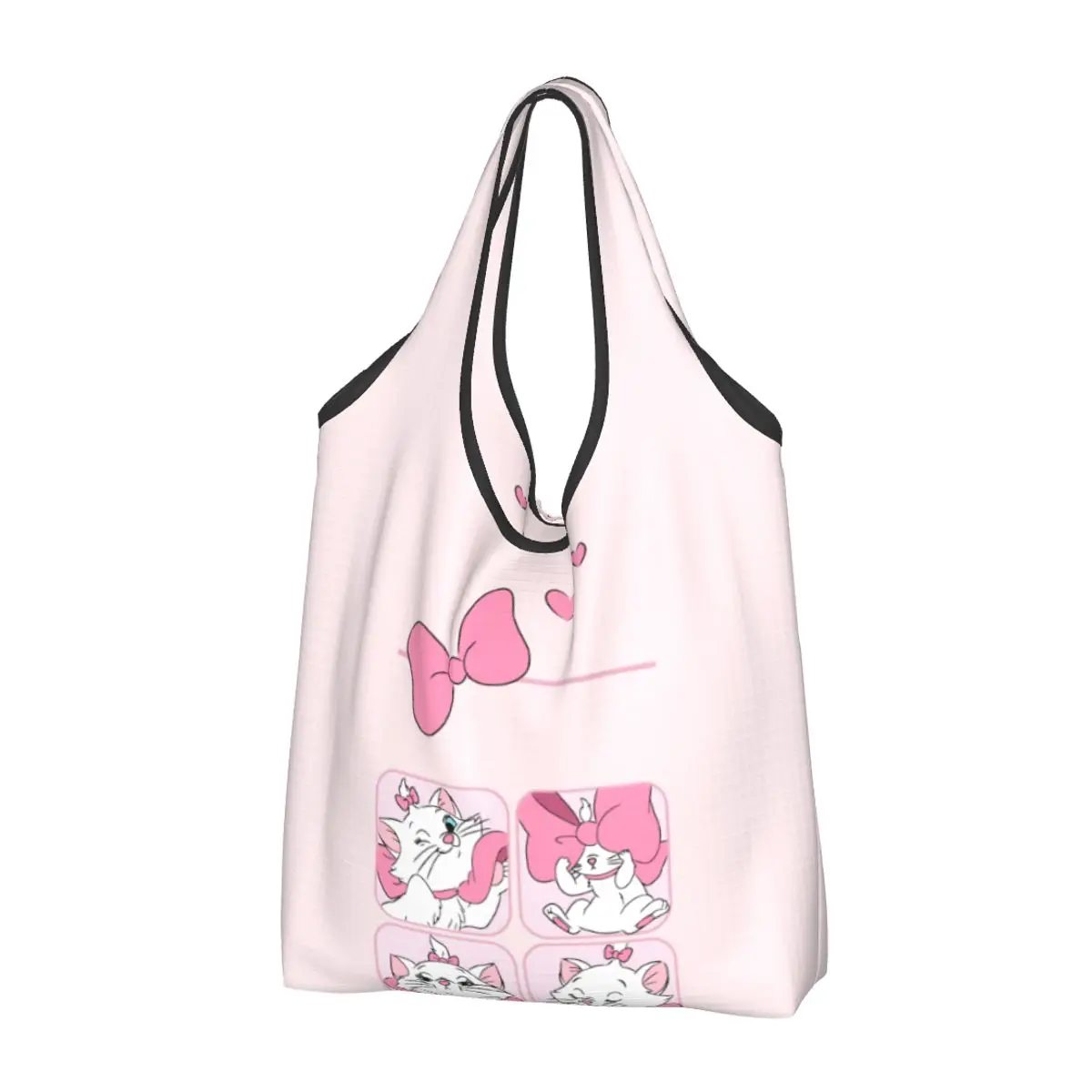 Custom Anime Grocery Shopping Tote Bag Women Fashion Marie Cat Shoulder Shopper Bags Big Capacity Handbags