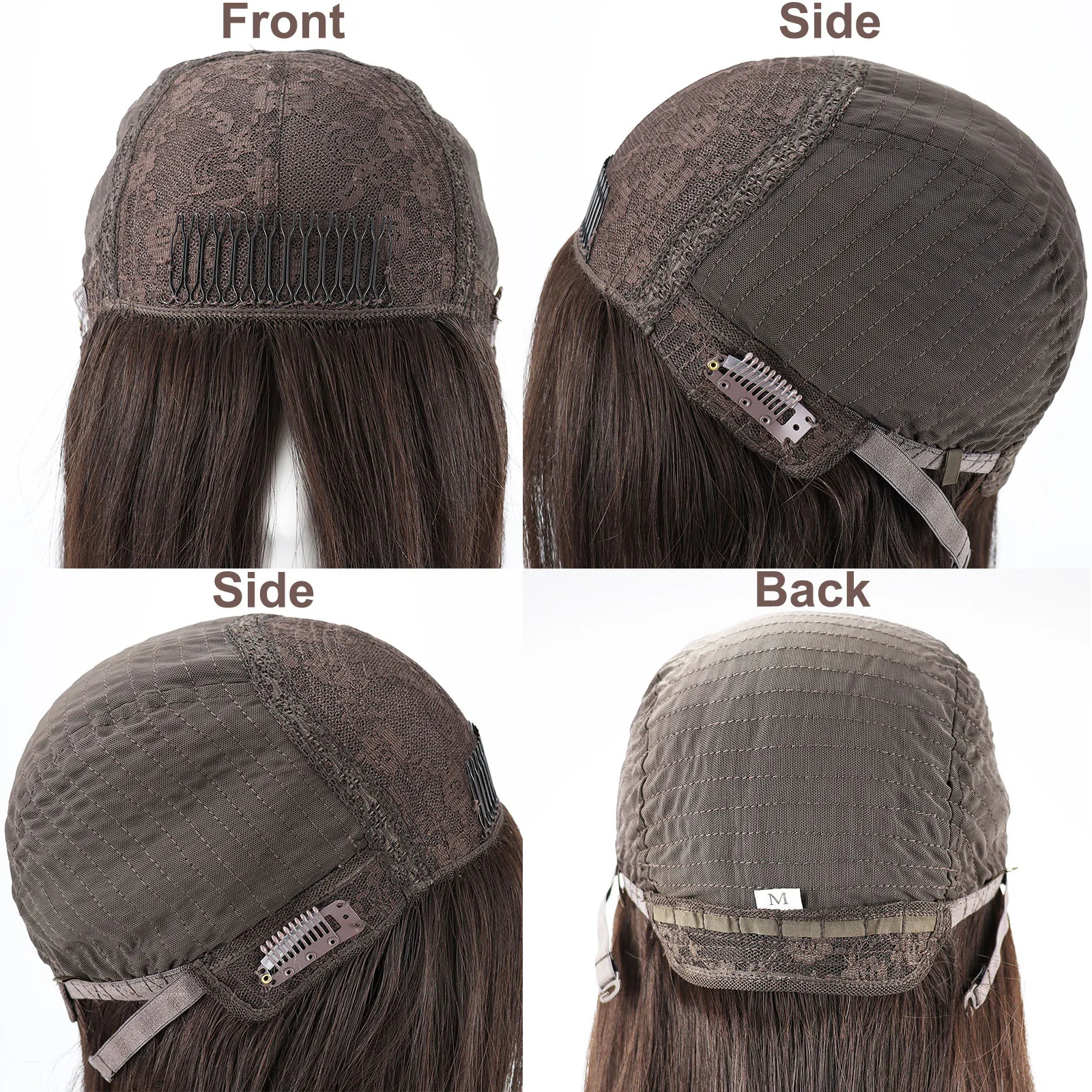 شعر بشري مموج طبيعي شعر مستعار يهودي للنساء قاعدة من الجلد الحريري مع مقاطع في شعر مستعار شعر بشري أوروبي أصلي كوشير #6