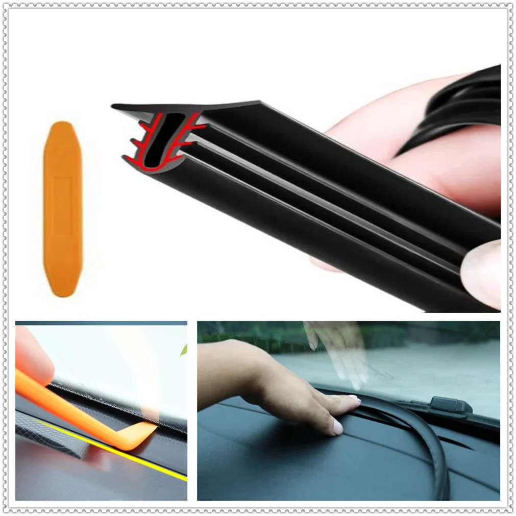 UType 1.6M Car Dashboard Strip Front Windshield Sealing Rubber Strips for KIA SOLARIS Verna IX25 IX35 IX45 Sonata 8 Any Cars