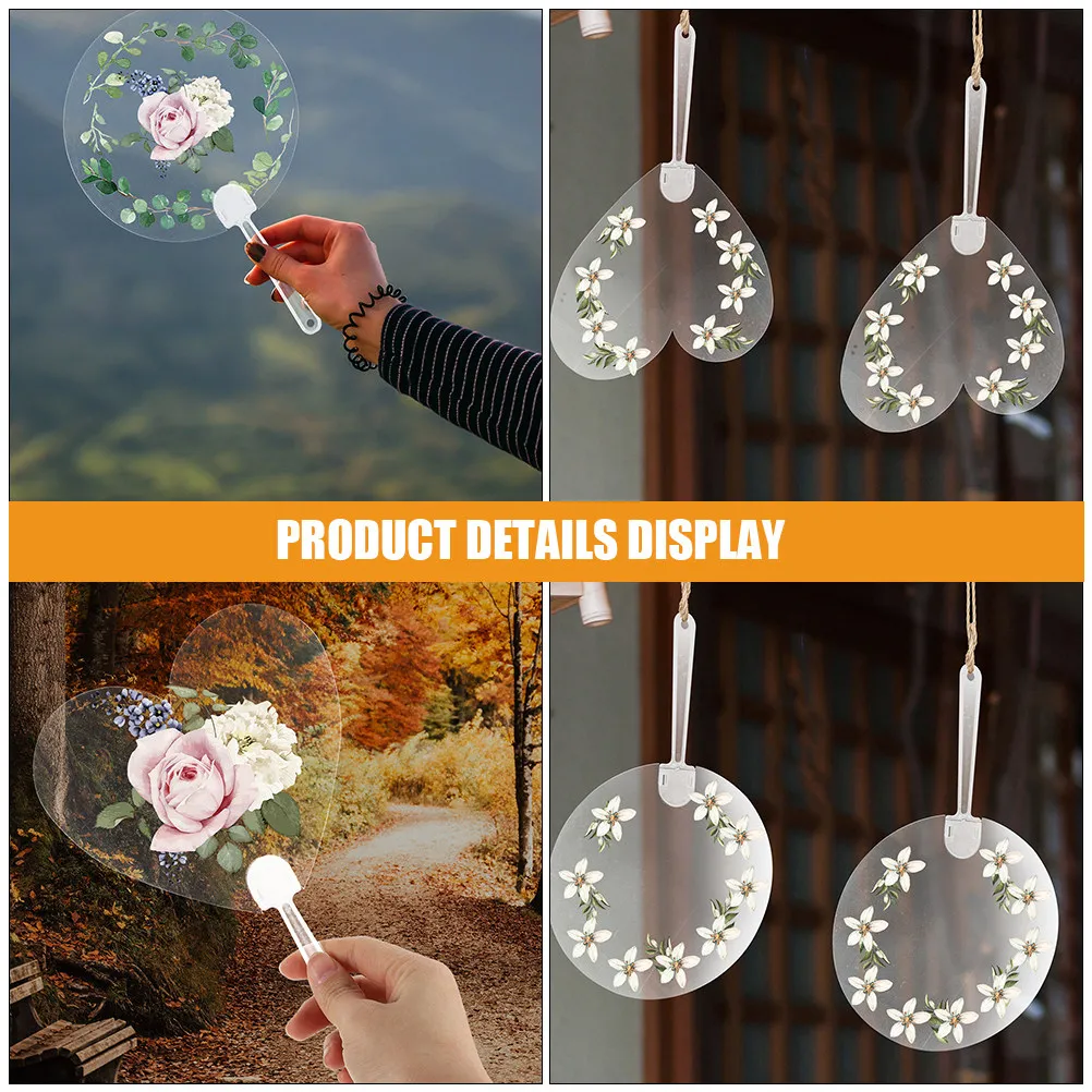 

8Pcs Clear Transparent Blank Fans DIY Hand Fans for Painting Graffiti Drawing Kids Crafts Performance Party Decoration