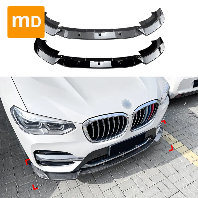 

Gloss Black Front Bumper Lip Diffuser Spoiler Splitter Body Kit Guards For BMW X3 G01 2018-2021 Car Accessories Upgrade