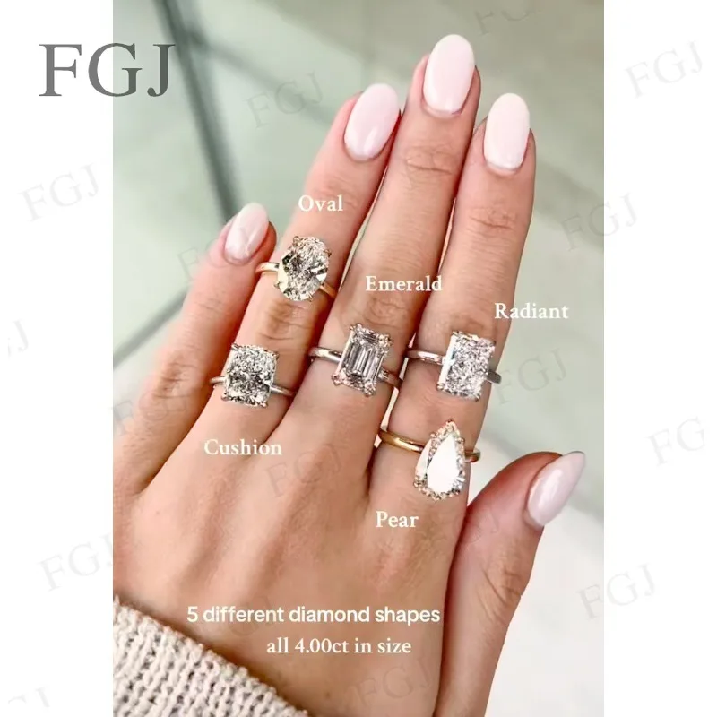 Customizable Rings 10K 18K Gold Multishapes Diamond Band Engagement Ring 1-5CT D Color VVS1 Moissanite Lab Grown Diamond Rings