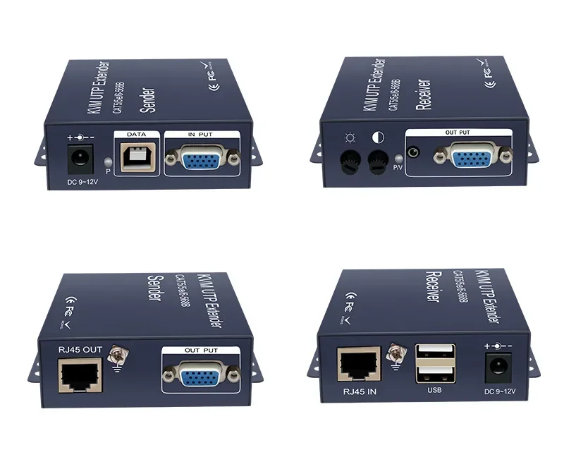 1080P USB VGA KVM Extender over Cat5e/6 Ethernet Cable to 100M 320ft VGA USB KVM Extender Transmitter Support USB Keyboard Mouse