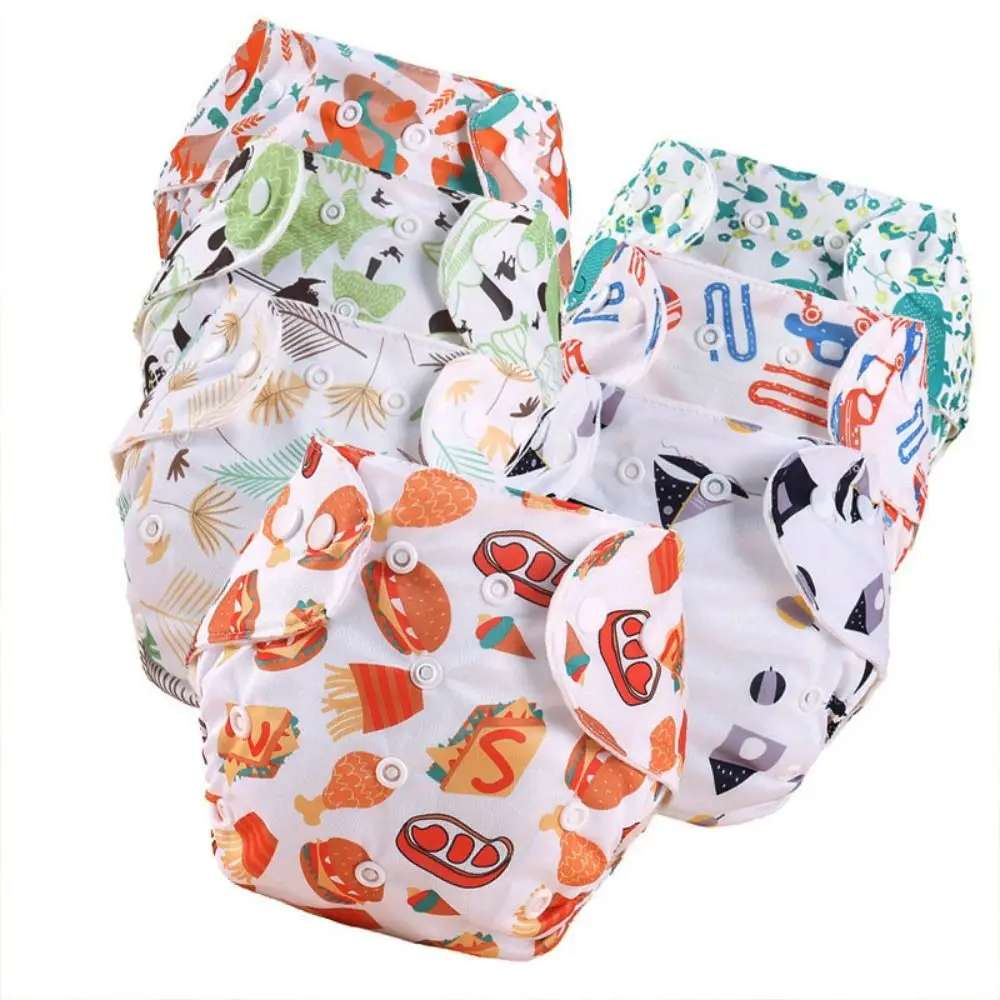 

Дышащие детские подгузники, регулируемые многоразовые тканевые подгузники для младенцев, штаны для приучения к туалету для новорожденных с мультяшным принтом, От 0 до 2 лет