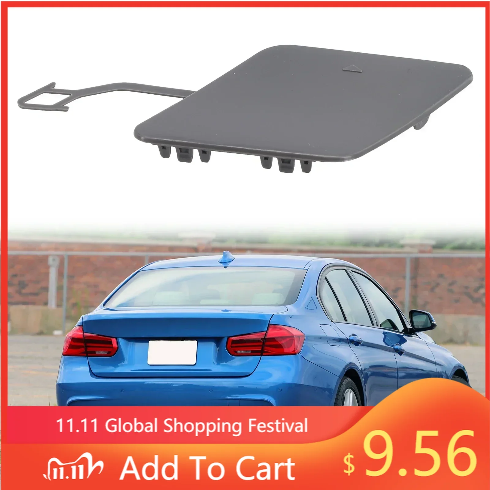 

1x Car Rear Bumper Trailer Cover 51127312748 For BMW F30 320i 328i 2011-2013 Rear Bumper Tow Hook Eye Cover Cap Primed