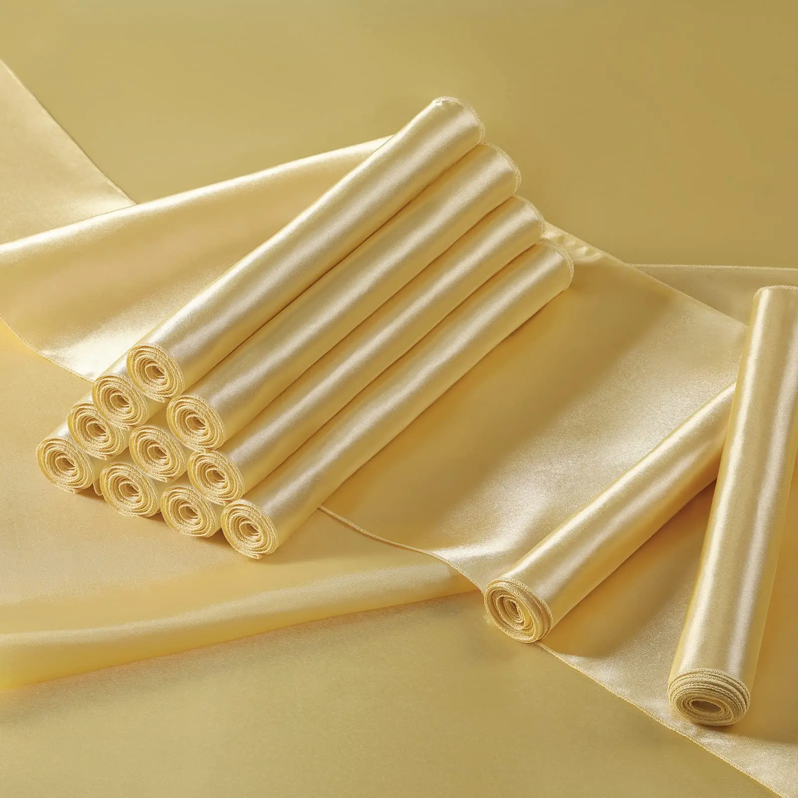 10PCS 30X 275cm Sage Green Wedding Satin Table Runner Party Supply Christmas Home Dining Luxury Table Decoration 12