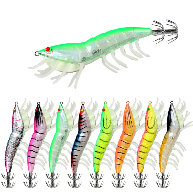 

Luminous Shrimp Squid Shrimp Fake Bait3.5Squid Cuttlefish Sea Fishing Umbrella Hook Lure Sea Fishing Night Fishing Bait