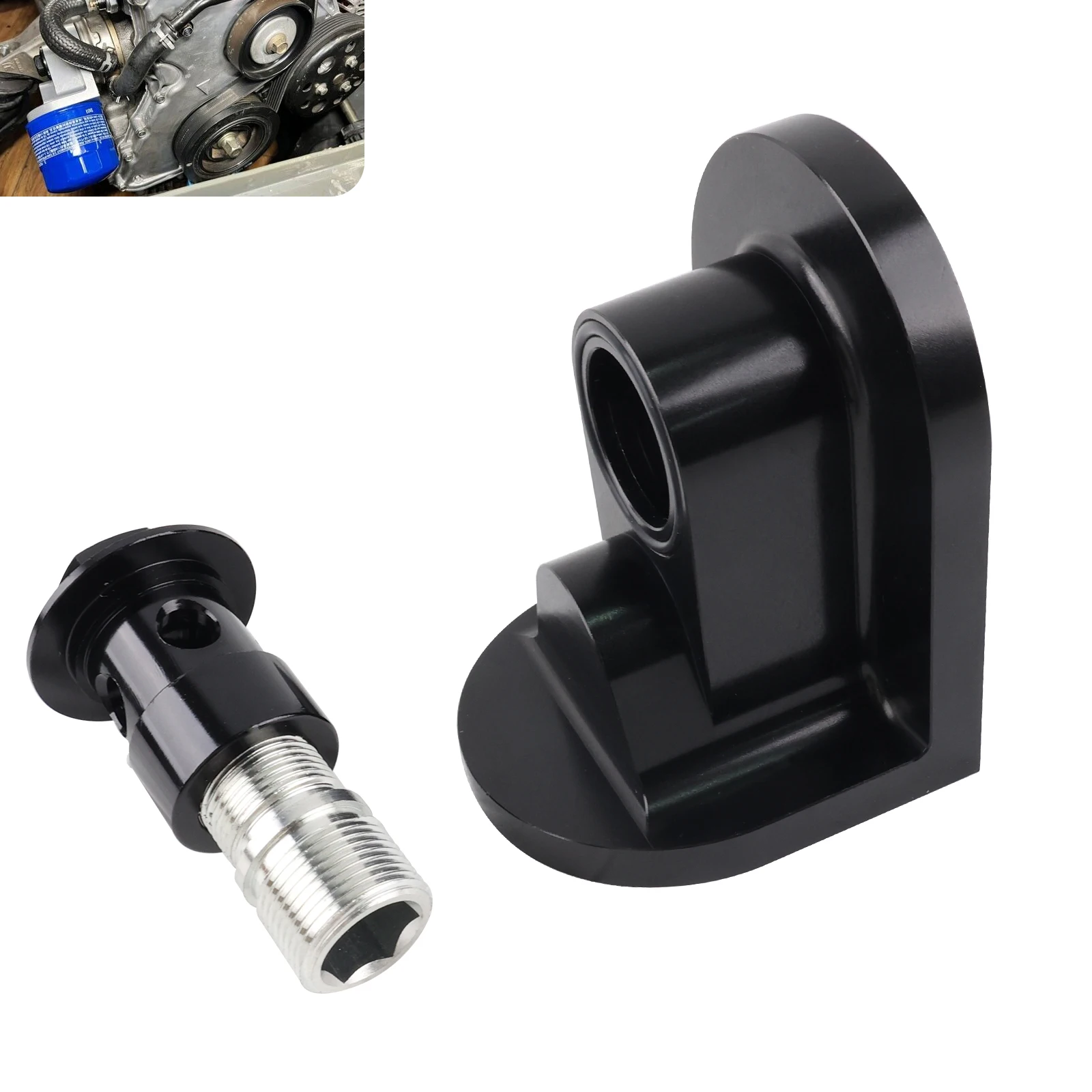 90 Degree Oil Filter Relocation Adapter For Honda EG EK Civic K B D H F Series