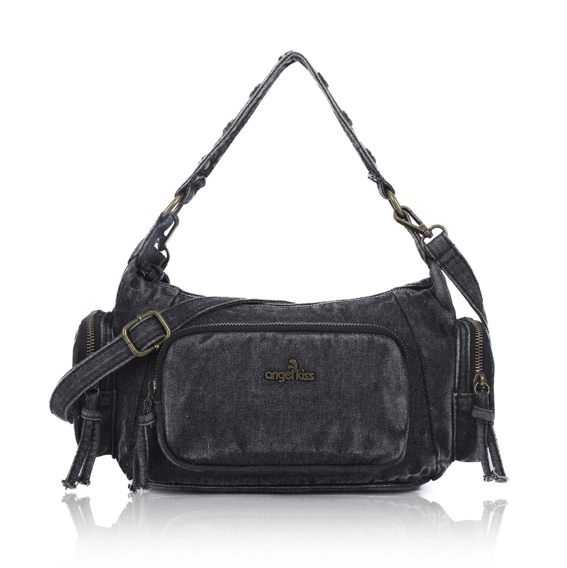 Angelkiss borse da donna Satchel borsa a tracolla in Denim con manico superiore confezione per gnocchi regali borse a tracolla in tessuto pacchetto