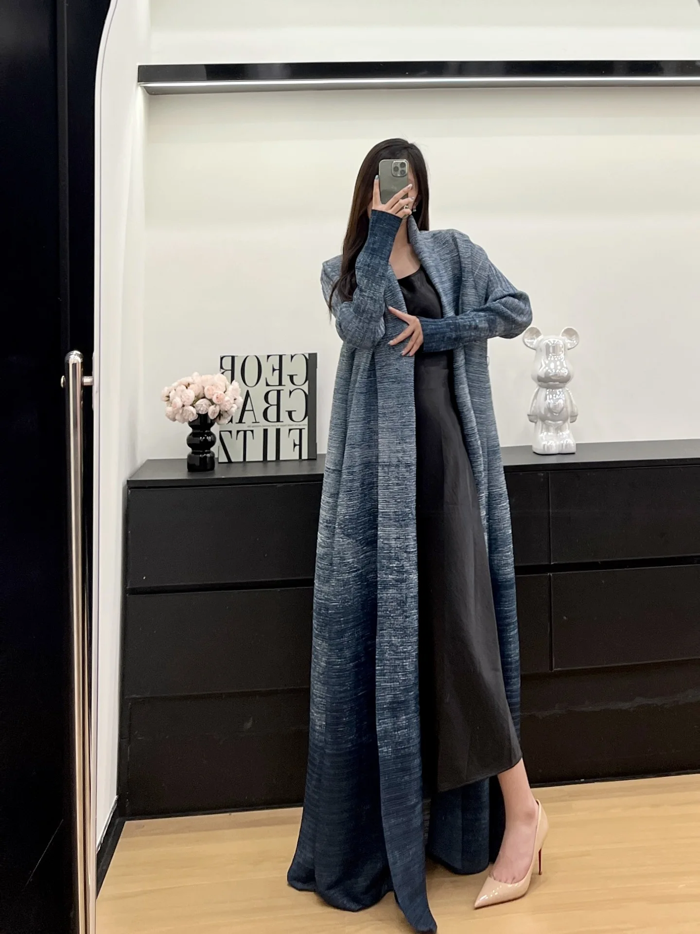 

Miyake плиссированный халат женское платье пальто плащ градиентный кардиган длинная юбка модный Ближневосточный стиль Абая