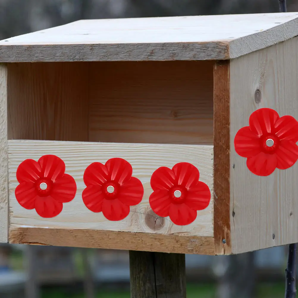 

22Pcs Hummingbird Feeder Flowers Replacement Plastic Red Decorative Ports Durable Bird Feeder Replacement Parts
