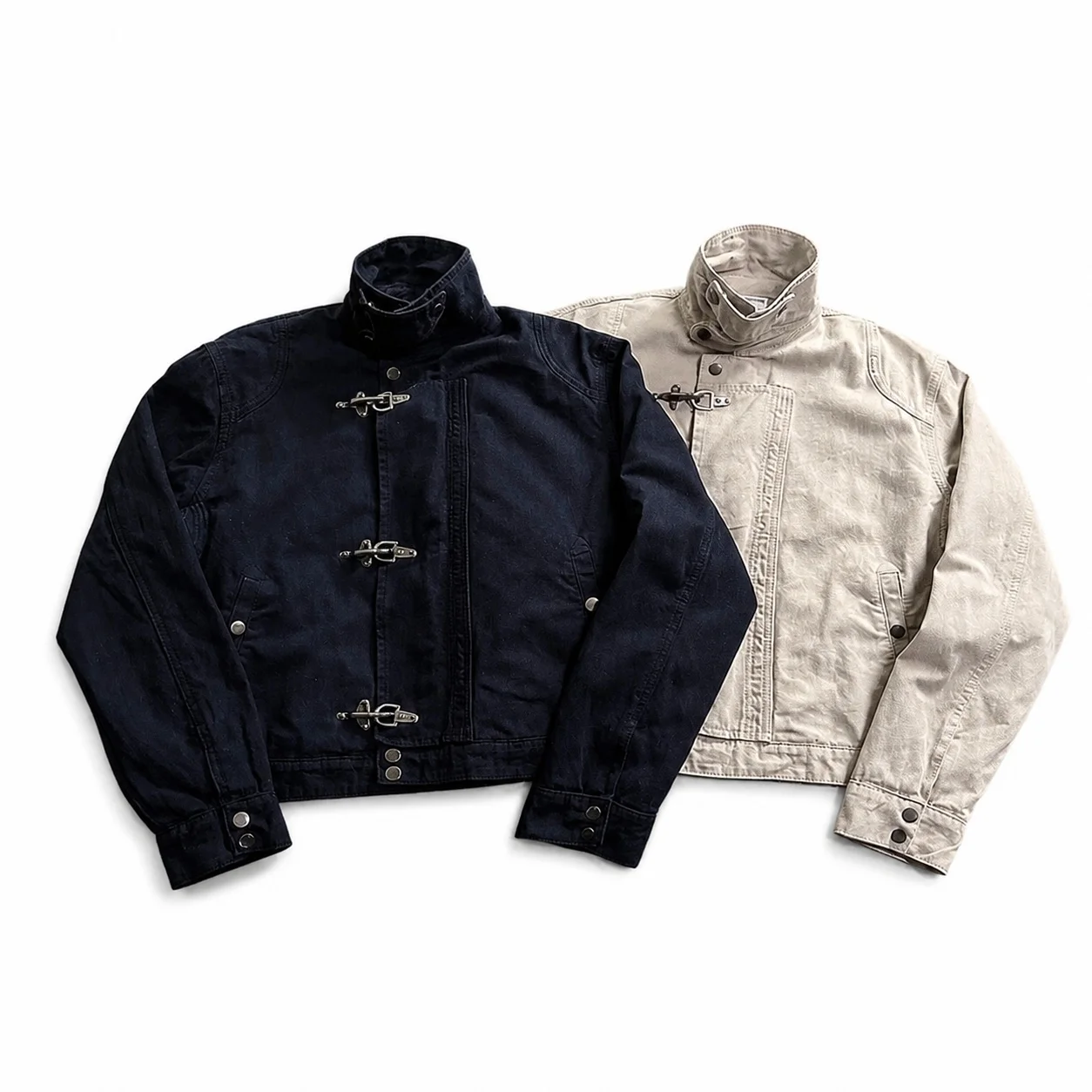 Women's American Style Cotton Jacket Stand Collar Long Sleeve Zipper Closure Solid Color Regular Fit Wrinkle-Free Regular Length