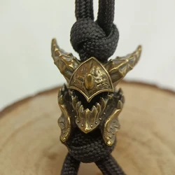 Death Helmet Brass Knife Beads EDC Outdoor DIY Paracord Accessories Woven Lanyard Pendant Jewelry Punk Survival Bracelets Charms
