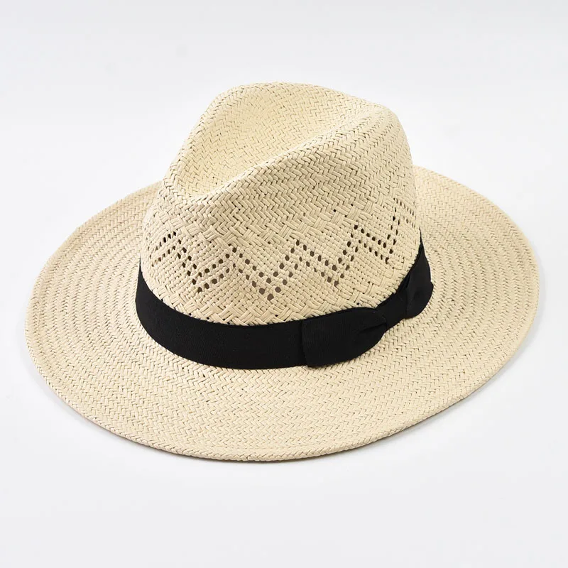 

Летняя панама из натуральной соломки: модная пляжная шляпа с широкими полями для защиты от солнца и УФ-излучения