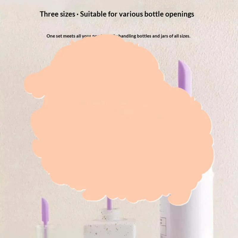 3Pcs Set Silicone Cosmetic Bottle Scraper Foundation Jar Spatula Tool to Retrieve Last Drop of Makeup for Daily Beauty Care Use