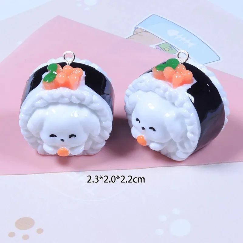 5pcs Cute 3D Animals Dog Sushi Charms for Jewelry Making Lovely Pendant Diy Earring Necklace Findings
