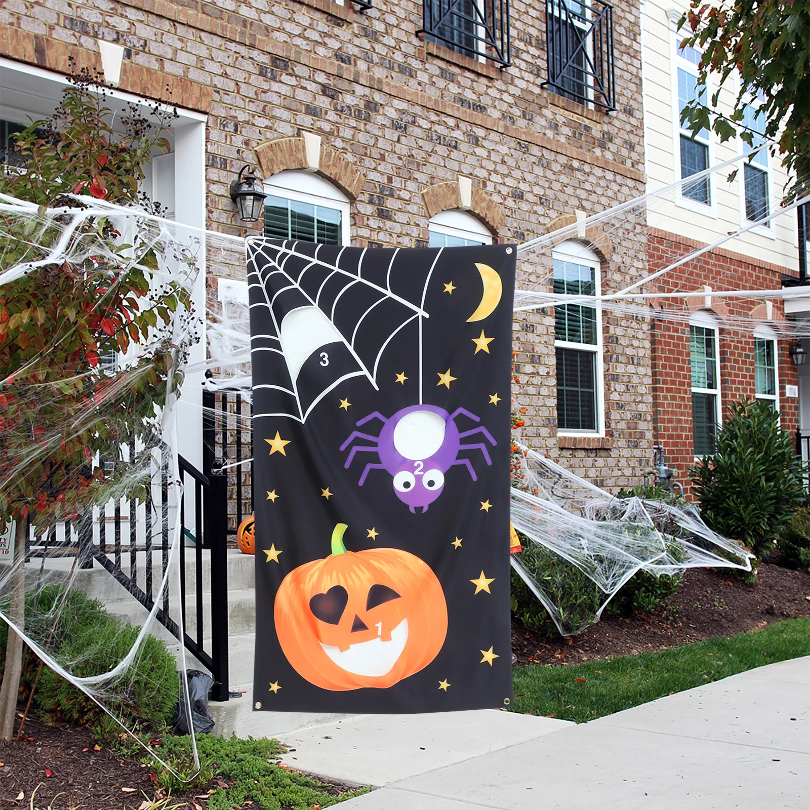

Nonwoven Halloween Games Banner Toss Games Banner Throwing Flag Kids Bean Bags Outdoor Toys Gaming Reusable