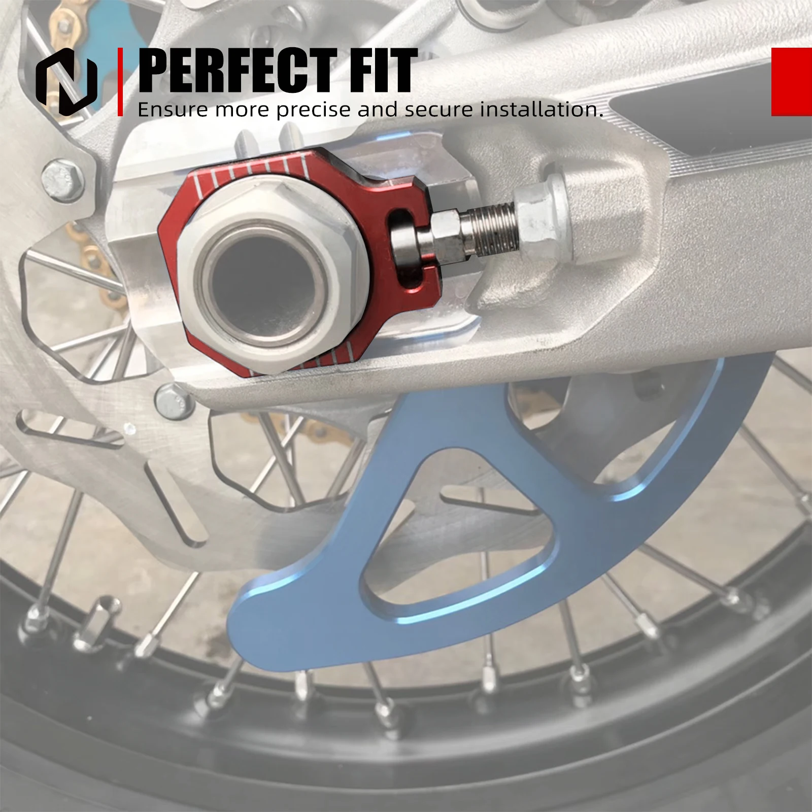 NICECNC For GasGas EC 300 EC250 EC250F EC350F EC450F 2021-2023 KTM EXC 300 For Husqvarna TE300 Rear Axle Blocks Chain Adjuster