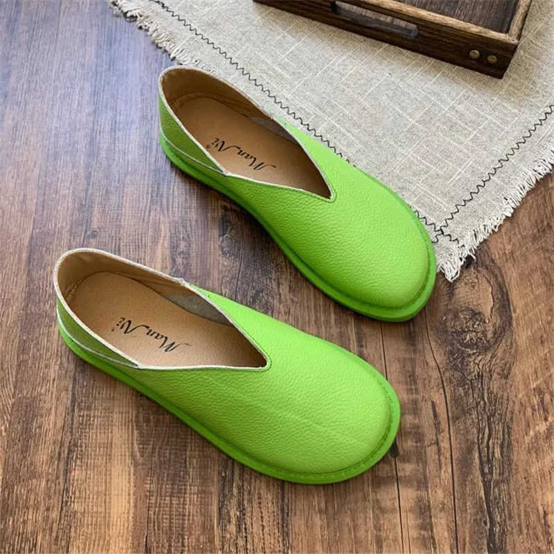 Women Flats Size 40 Genuine Leather Shoes Women Loafers Slip On Moccasins Nurse Flat Shoes Female Leather Casual Shoes