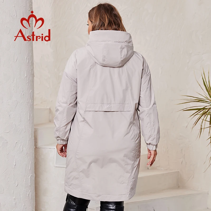 Astrid Plus Size donna primavera autunno Trench donna giacca zipper capispalla moda femminile lungo casual solido giacca a vento