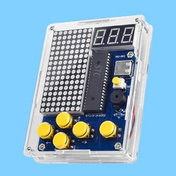 DIY Soldering Project Practice Solder Learning Assembly with Shell 3X Battery Box Tetris DIY Pixel Game Maker Kit Electronics