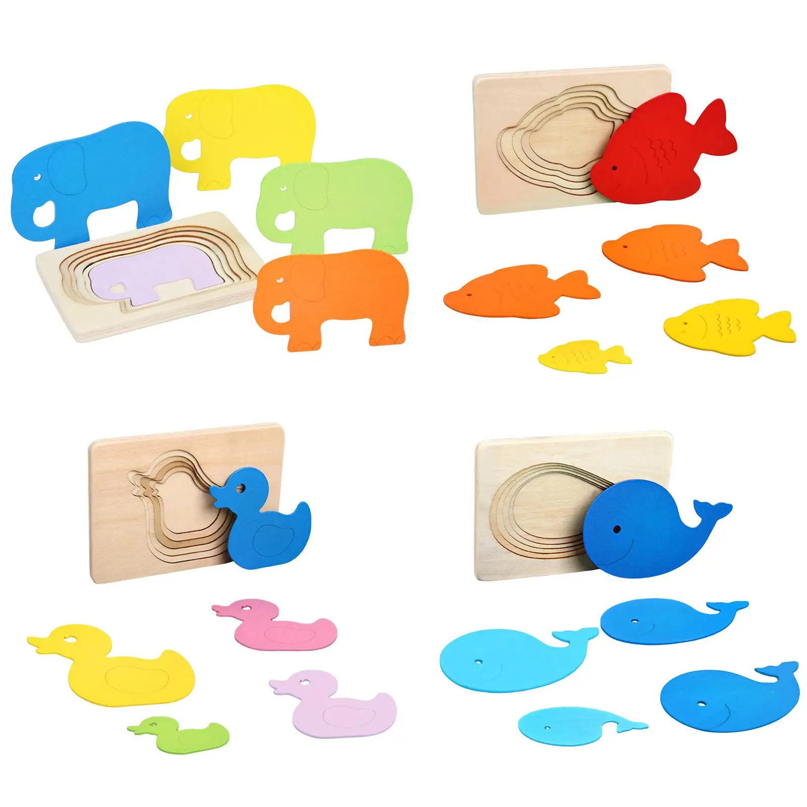 Montessori Jigsaw Puzzle Early Educational Preschool Learning Animals Puzzles for Ages 3 4 5 Years Old Kids Boys Girls Children