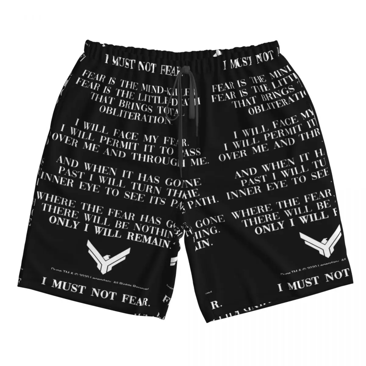 

Litany Against Fear Dune 2020 Quote Trunks Beach Board Shorts Casual Quick Dry Swim Summer Men Pants