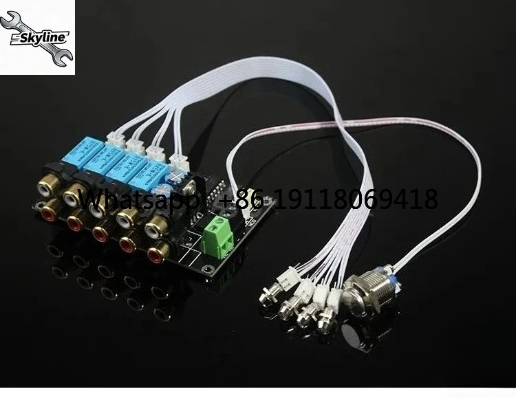 Relay Audio Source Switching Board with Light Touch Button Multi-channel Audio Input Select Module