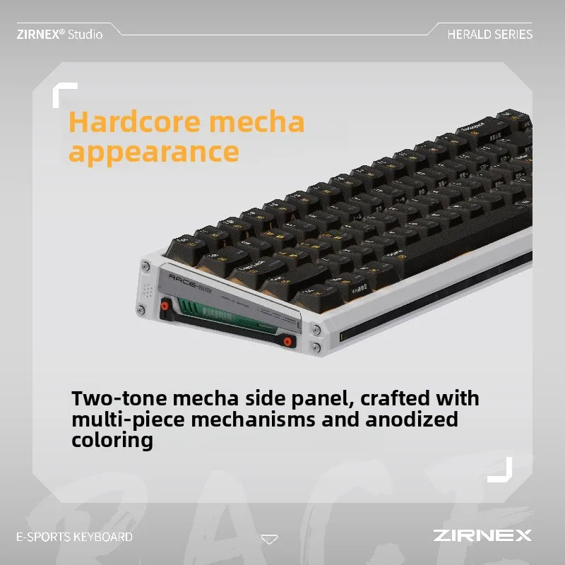 ZIRNEX RACE68 Wired Magnetic Switch Keyboard Mech Wind Aluminum Alloy Design 8K Low Latency Esports Gaming Keyboard Customized