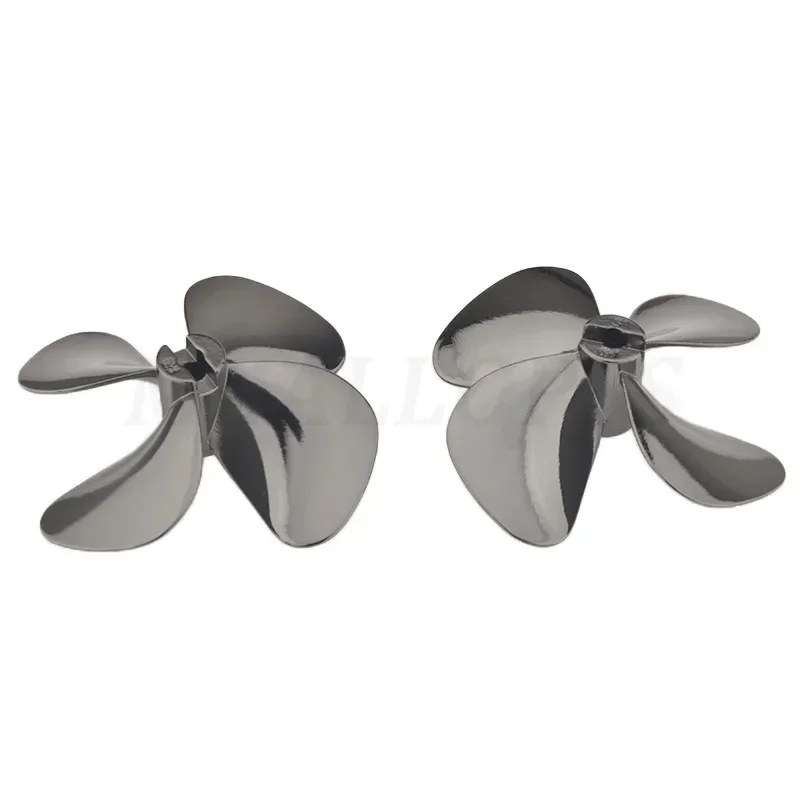 1개 블랙 D55/60mm 좌/우 4날 아연 합금 프로펠러 수중 프로펠러 RC 보트 해양 견인선 미끼 보트 DIY 네트 선박용