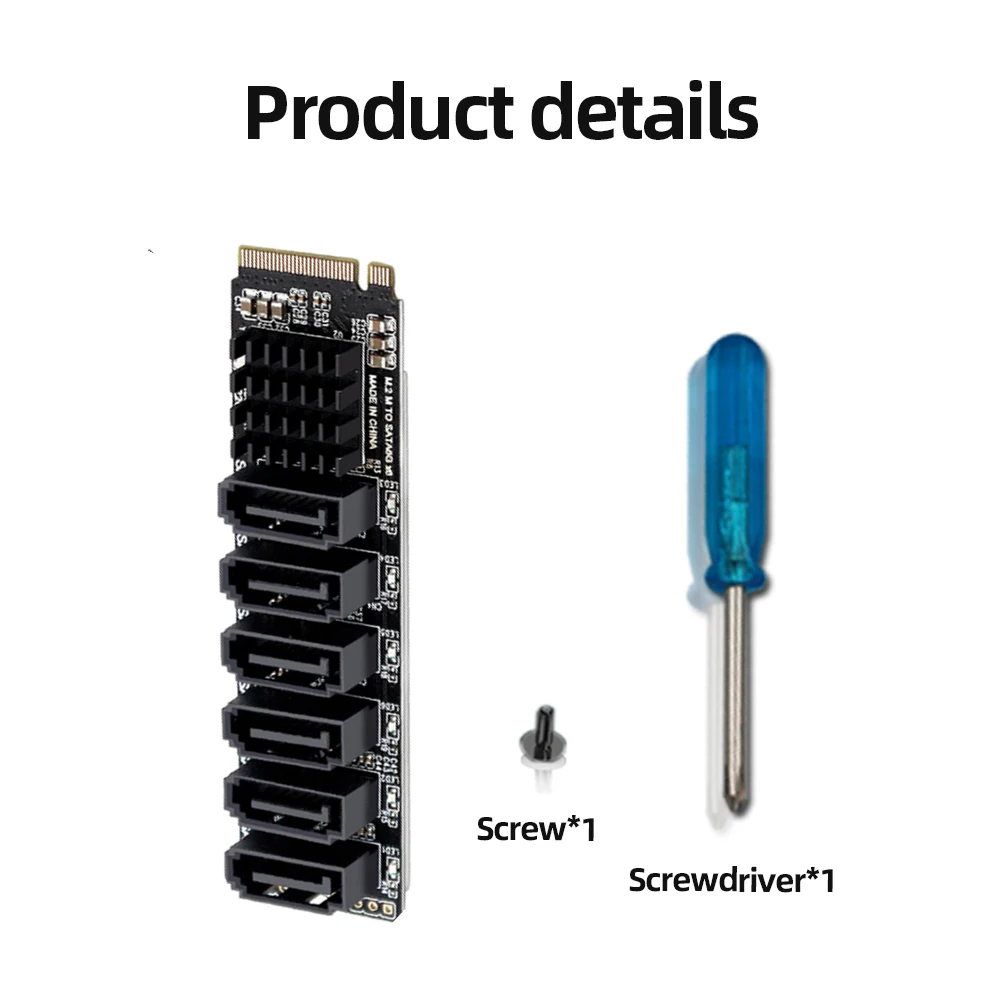 M.2 NVME PCI-E PCIE X4 X8 X16 To 6 Port 3.0 SATA Adapter Card Riser III ASM1166 6GB/S Chassis server PC Computer Expansion